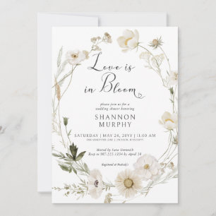 Rustieke Ivoor Wildflower Love In Bloom Shower Kaart