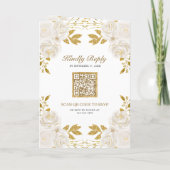 Rustieke Ivoren Bloem Koper Glitter QR Code Trouwe (Achterkant)