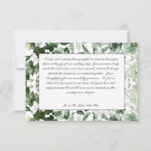 Rustieke Ivy & Sage groen bruiloft Bedankkaart (Achterkant)