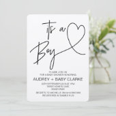 Rustieke Jongen Baby Douche Uitnodigingen (Staand voorkant)