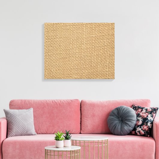 Rustieke jute achtergrond afgedrukt canvas afdruk (Insitu (Woonkamer))