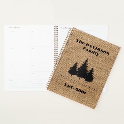 Rustieke jute cabine bossen planner (Display)