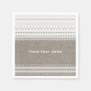 Rustieke jute & elegante kant bruiloft servet