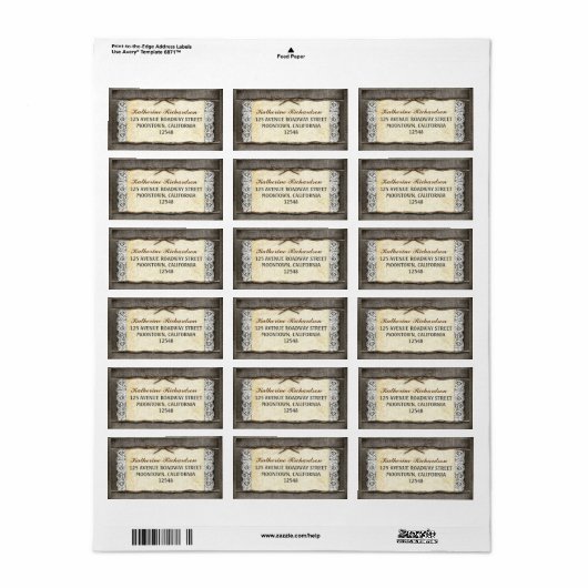 Rustieke jute kant en touw lint adresetiketten etiket (Full Sheet)