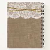 Rustieke Jute Kant Touw Strik Bruidsfeest Recept Notitieboek (Achterkant)