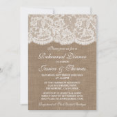 Rustieke Jute & Kanten Oefendiner voor de Bruiloft Kaart (Voorkant)