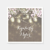 Rustieke jute lichten metson jars bruiloft servet (Voorkant)