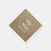 rustieke jute natuur patroon Bruiloft Servet (Hoek)