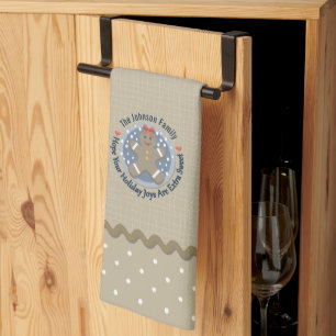 Rustieke Jute Stijl Suikerkoek Man Monogram Gebord Theedoek