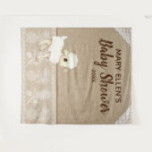 Rustieke Jute Stof Lammetje Baby Shower Achtergron Wandkleed (Voorkant (horizontaal))