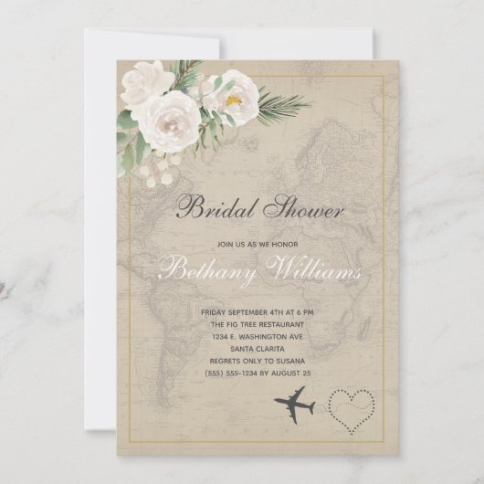 Rustieke  Kaart Bruids Douche Uitnodiging (Voorkant)