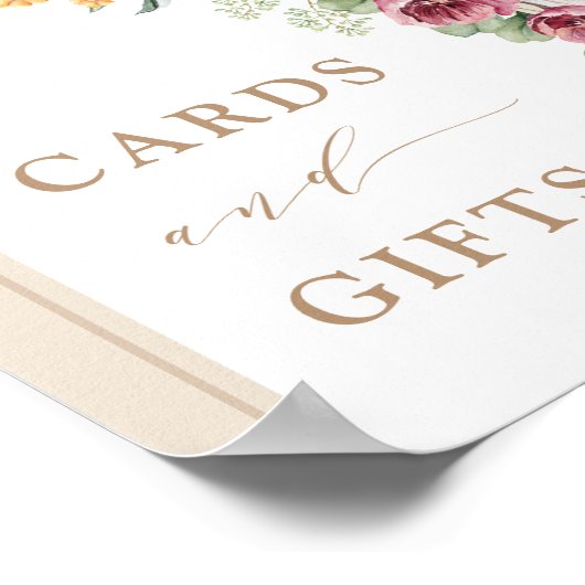 Rustieke Kaarten en Cadeaus Tropisch Boho Bloemens Poster (Hoek)