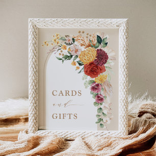 Rustieke Kaarten en Cadeaus Tropisch Boho Bloemens Poster