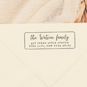 Rustieke kaligrafie familie ingelijst retouradres  zelfinktende stempel