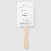 Rustieke kalligrafie bruiloft ceremonie programma handwaaier (Voorkant)