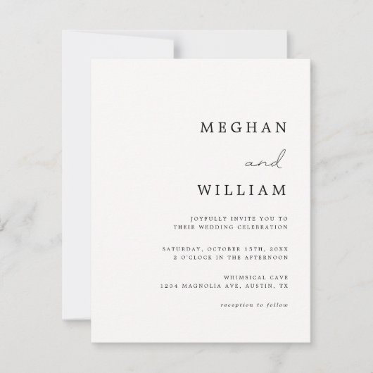 Rustieke kalligrafie Eenvoudige trouw uitnodiging (Voorkant)