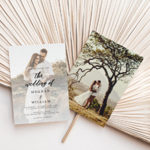 Rustieke kalligrafie foto bruiloft kaart