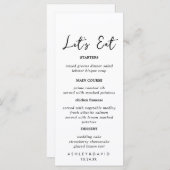 Rustieke kalligrafie Laten we eten bruiloft diner  Menu (Voorkant / Achterkant)