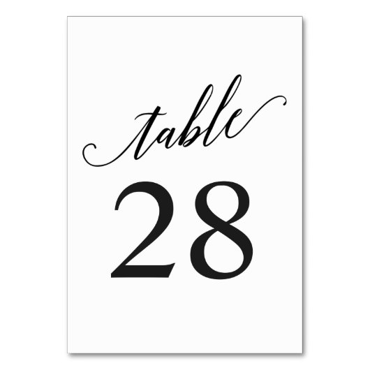 rustieke kalligrafie tafelnummer | Bewerkbare kleu (Voorkant)