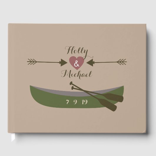 Rustieke kano bruiloft gastenboek (Voorkant)