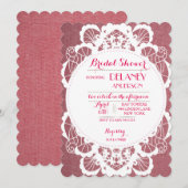 rustieke kant bruids doucheuitnodigingen kaart (Voorkant / Achterkant)