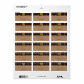 Rustieke kant Burlap hout bruiloft Etiket (Full Sheet)
