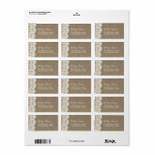 Rustieke Kant & Burlap Vintage bruiloft Etiket (Full Sheet)