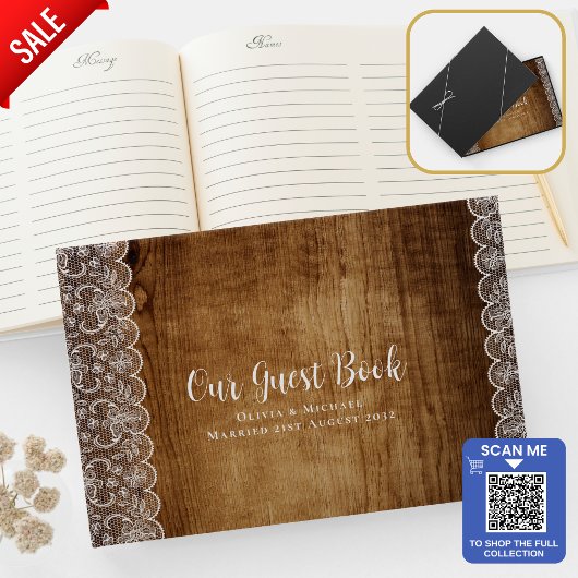 Rustieke kant Custom Branded EVENT Keepsake Persoo Gastenboek