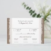 Rustieke Kant en Burlap Bruiloft RSVP Diner Select (Staand voorkant)