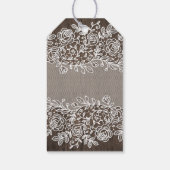 Rustieke Kant en Land Houten Bruiloft Dank u Cadeaulabel (Achterkant)