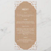 Rustieke kant en medium Burlap Menu (Voorkant)