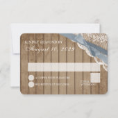 Rustieke kant en schuur hout bruiloft RSVP Kaart (Voorkant)