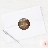 Rustieke kant hout afstudeerfeest sticker (Envelop)