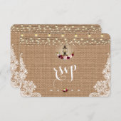 Rustieke Kant Jute Snoerlampen Trouw RSVP (Voorkant / Achterkant)