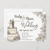 rustieke kant kalligrafie briefkaart (Voorkant / Achterkant)