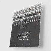 Rustieke  Kant Krijt Bord Script Typografie Vierkante Klok (Hoek)