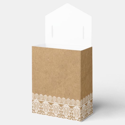 Rustieke Kant & Papier Bruiloft Dank u Geel Bedankdoosjes (Geopend)