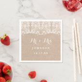 Rustieke Kanten Jute Huwelijkspapieren Servetten (Insitu)