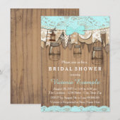 Rustieke Kanten Metselpot Bruidsdiner Kaart (Voorkant / Achterkant)