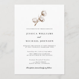 Rustieke katoenen bruiloft kaart