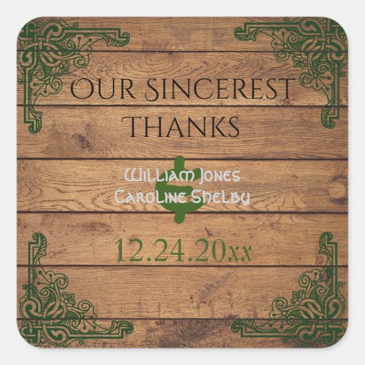 Rustieke Keltische Claddagh Dank u Sticker (Voorkant)