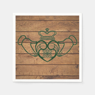 Rustieke Keltische Claddagh houten textuur Servet