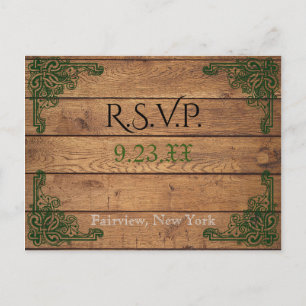 Rustieke Keltische Claddagh RSVP-kaart Uitnodiging Briefkaart