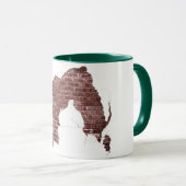 Rustieke Keramische Brick Wall Peeling gips Mok (Voorkant rechts)