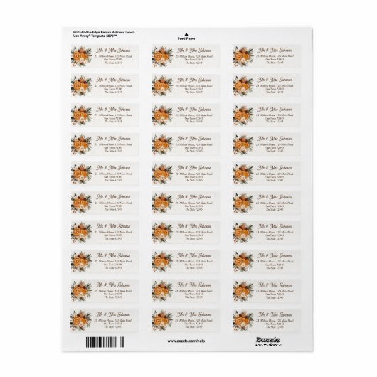Rustieke kerst botanische droge citrus etiket (Full Sheet)