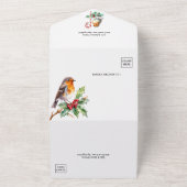 Rustieke kerst bruiloft all in one uitnodiging (Buitenkant)