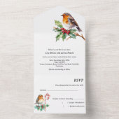 Rustieke kerst bruiloft all in one uitnodiging (Binnen)