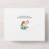 Rustieke kerst bruiloft all in one uitnodiging (Achterkant)