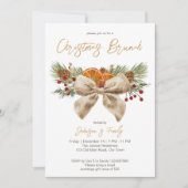 Rustieke kerst brunch dennen boog bessen kaart (Voorkant)