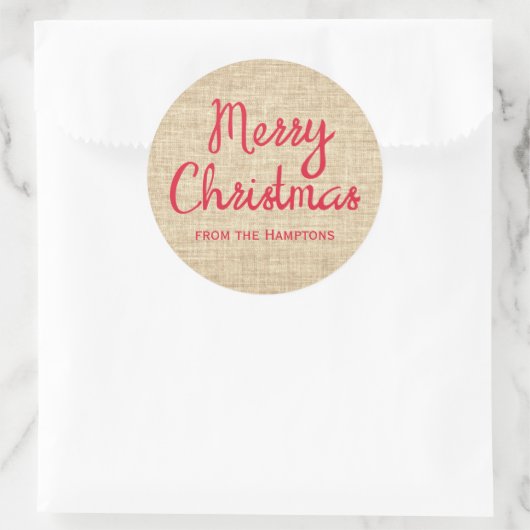 Rustieke Kerst Burlap Van Naam Gift Stickers (Tas)